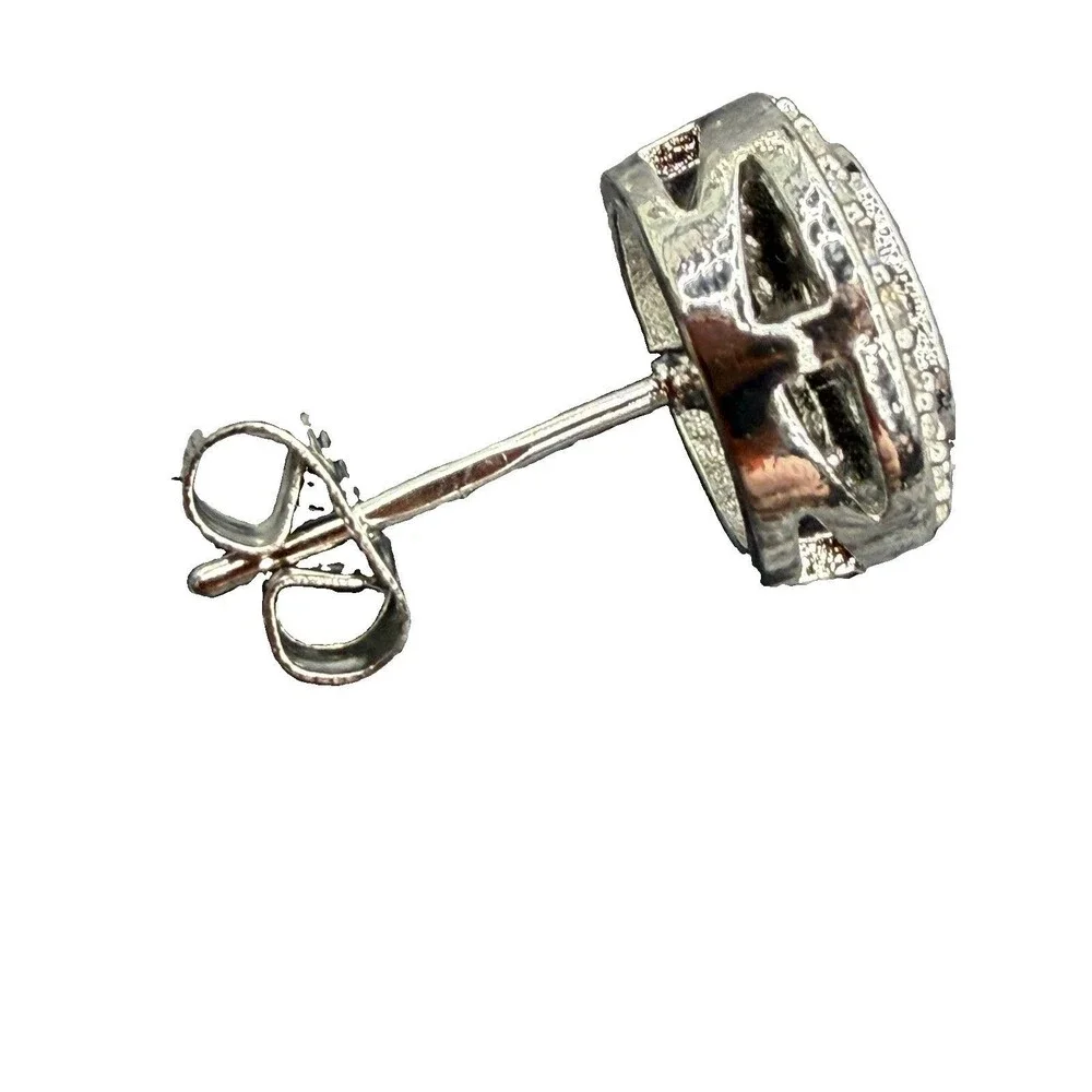 Round Cluster 925 Silver Lab Created Diamonds 3.25 Grams